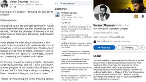 Varun Dhawan LinkedIn Professional Bio