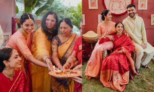 Sobhita Dhulipala Charms in Pelli Kuthuru Ceremony Photos Ahead of Wedding