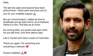Vikrant Massey Opens Up About His Decision to Take a Break from Acting