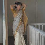 Ruhani Sharma Shines Bright In Simple White And Golden Saree