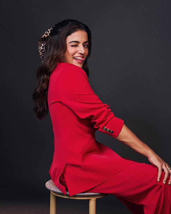 Wamiqa Gabbi's Red Suit and Doggie Combo Leaves Fans in Awe