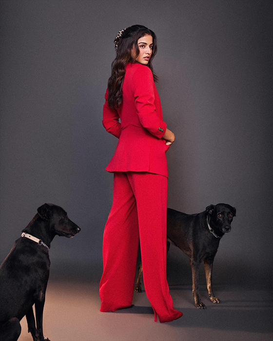 Wamiqa Gabbi's Red Suit and Doggie Combo Leaves Fans in Awe