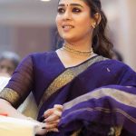 Lady Superstar Nayanthara Wows in Purple Saree While Posing with Fans