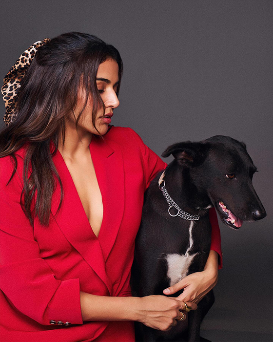 Wamiqa Gabbi's Red Suit and Doggie Combo Leaves Fans in Awe