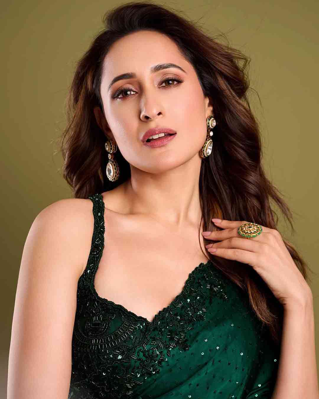 Pragya Jaiswal Stuns in a Flowery Green Saree: See the Gorgeous Photos