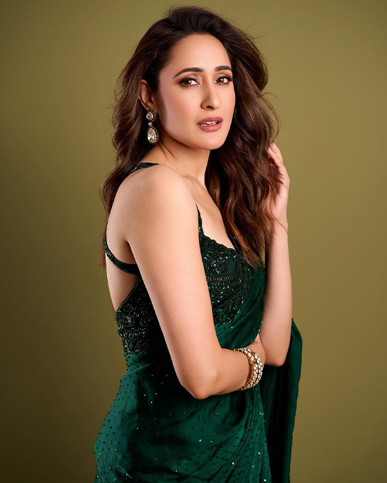 Pragya Jaiswal Stuns in a Flowery Green Saree: See the Gorgeous Photos