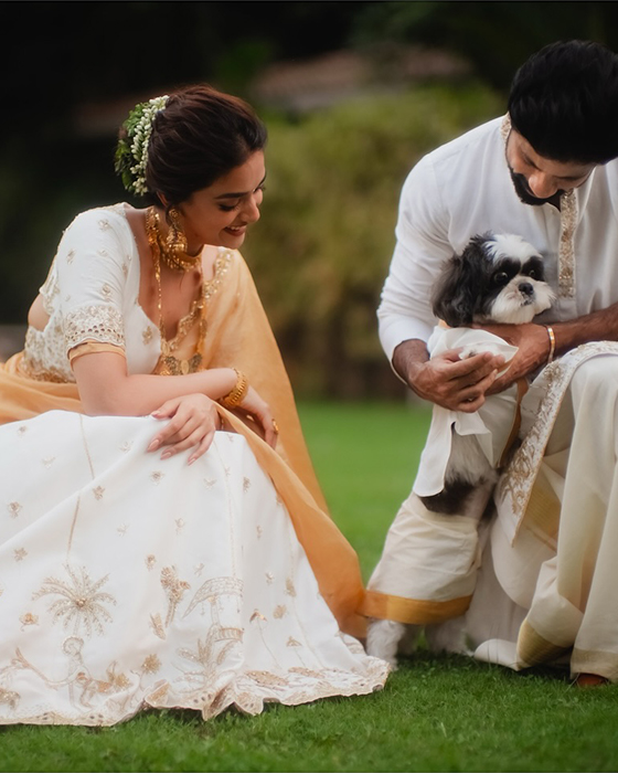 Keerthy Suresh's Wedding Bliss: Unseen White and Gold Pictures