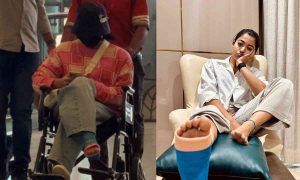 Rashmika Mandanna Sustains Leg Injury, Uses Wheelchair at Airport