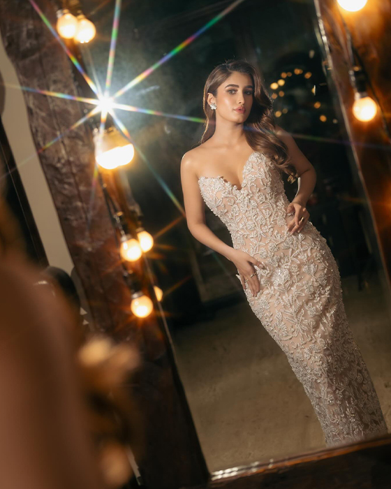 Rasha Thadani Shines Bright in Eye-Catching Shimmery Bodycon