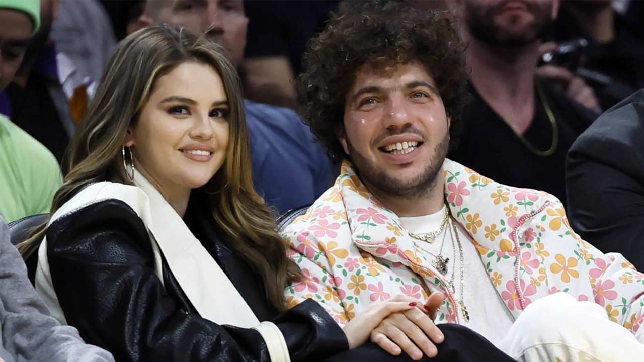Golden Globes 2025: Selena Gomez Stuns in Prada Blue Satin Dress with Benny Blanco