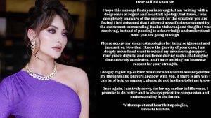 Urvashi Rautela Apologizes To Saif Ali Khan