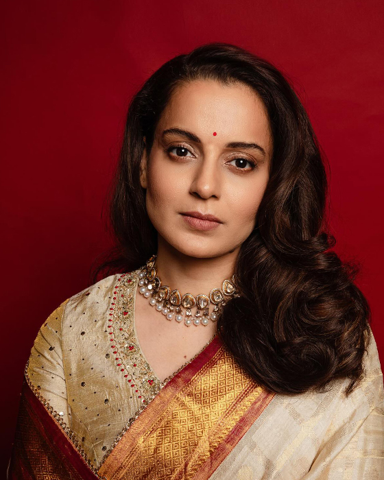 Kangana Ranaut's Graceful Appearance in Tissue Silk Saree Turns Heads