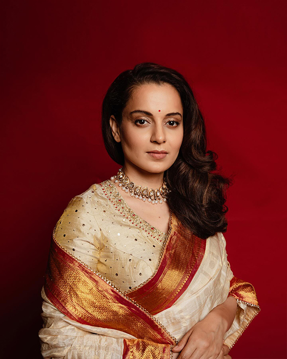 Kangana Ranaut's Graceful Appearance in Tissue Silk Saree Turns Heads