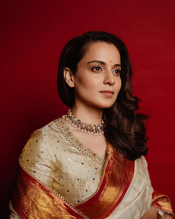 Kangana Ranaut's Graceful Appearance in Tissue Silk Saree Turns Heads