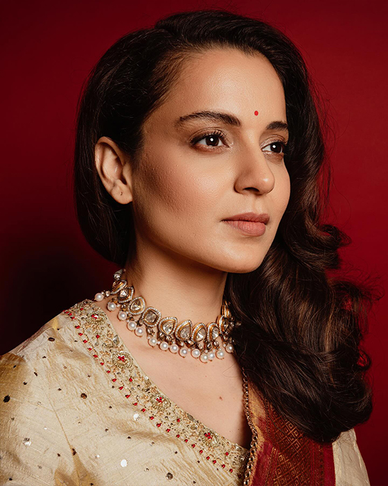 Kangana Ranaut's Graceful Appearance in Tissue Silk Saree Turns Heads