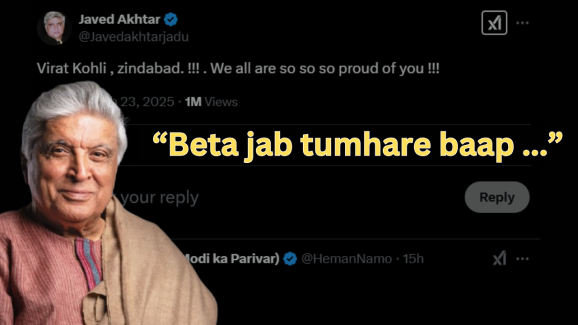 Javed Akhtar Shuts Down XUser’s ‘Secret Support for Pakistan’Troll