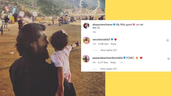 Ram Charan’s wife Upasana experiences FOMO when her daughter Klin Kaara visits him on the RC16 set.