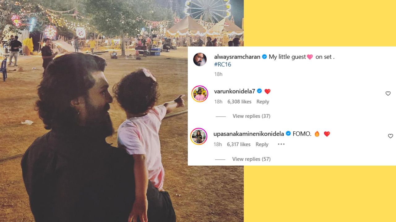 Ram Charan’s wife Upasana experiences FOMO when her daughter Klin Kaara visits him on the RC16 set.