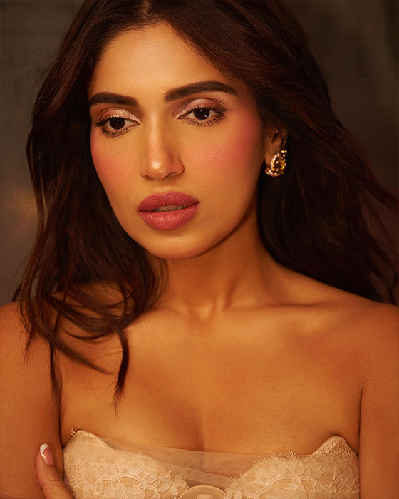 Bhumi Pednekar's Stylish Fusion: Ethereal Flowy Dress with Bodycon Silhouette
