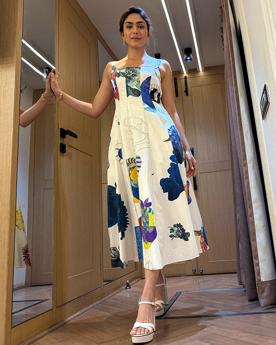 Mrunal Thakur's White Floral Gown Signals the Arrival of Summer