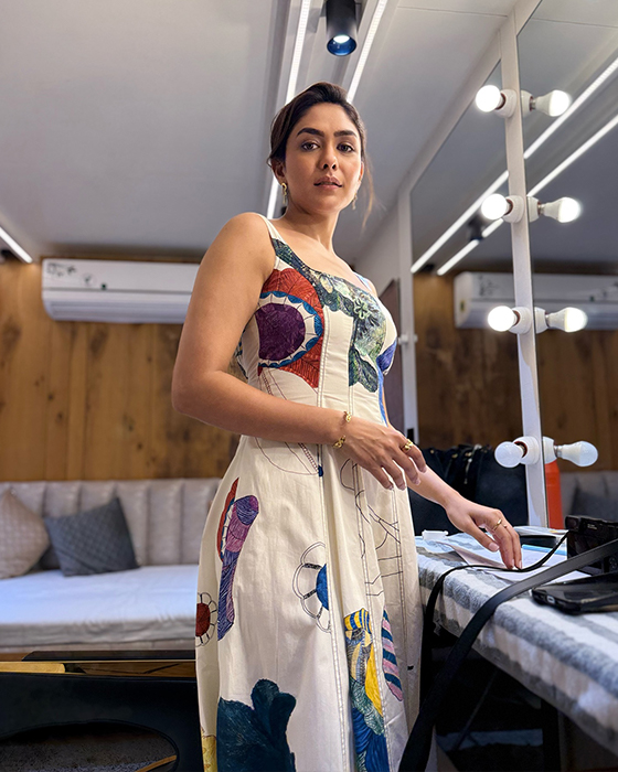 Mrunal Thakur's White Floral Gown Signals the Arrival of Summer