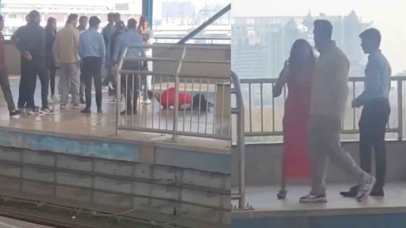Valentine’s Day Chaos: Girl Pushed in Metro, Viral Video Shocks!