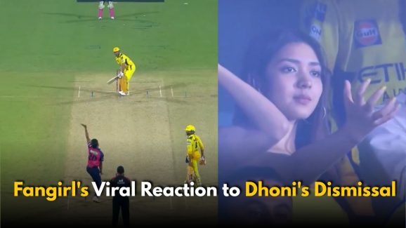CSK VS RR: CSK Fangirl’s Viral Reaction to Dhoni’s Dismissal