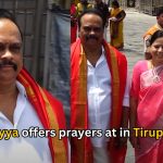 DVV Danayya offer prayers in Tirupati temple