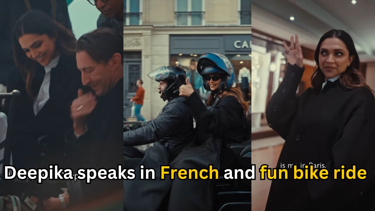 Deepika enjoys paris on scooty and speaks in French