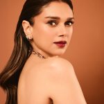 Aditi shines in chocolate corset dress