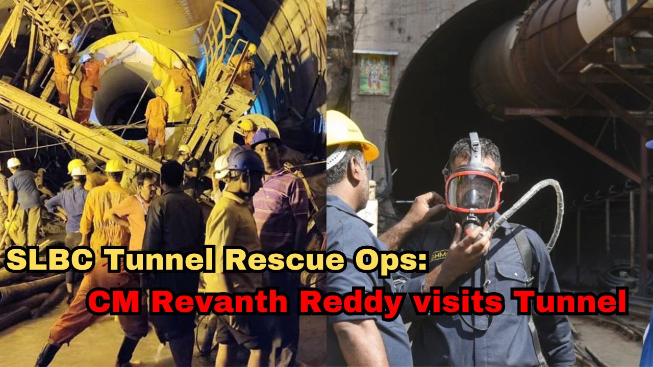 SLBC Tunnel Rescue Ops: CM Revanth Reddy visits tunnel