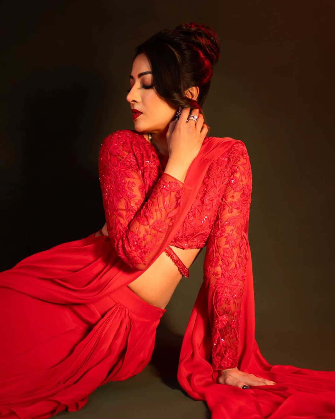 Catherine Tresa in RED: A bold Fashion Statement