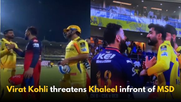 RCB VS CSK: Virat Kohli threatens Khaleel Ahmed in front of MS Dhoni