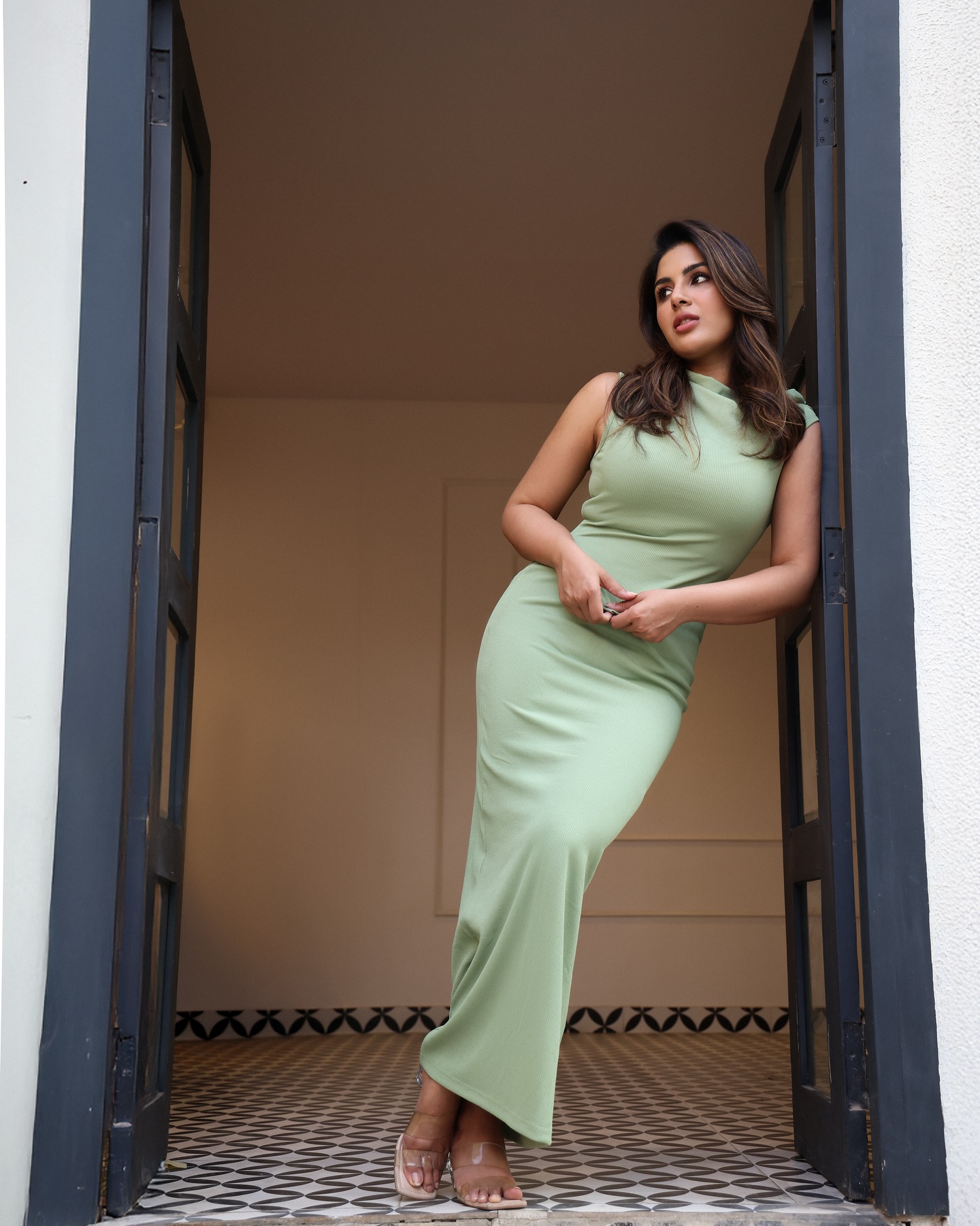 Samyuktha Menon Stuns in a Graceful Green Muted Palette Look