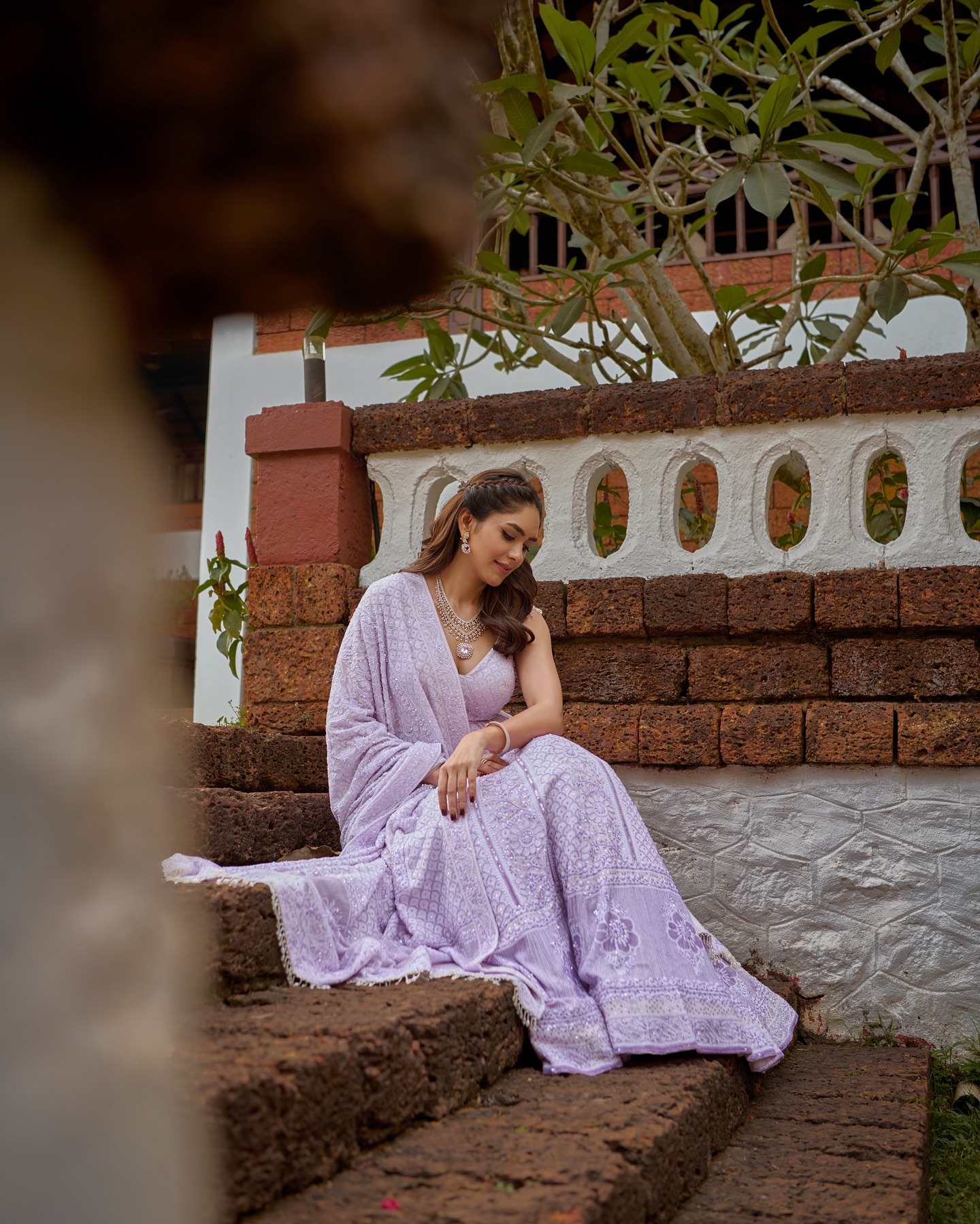 Mrunal Thakur Lavender Look with a Desi Twist is Turning Heads