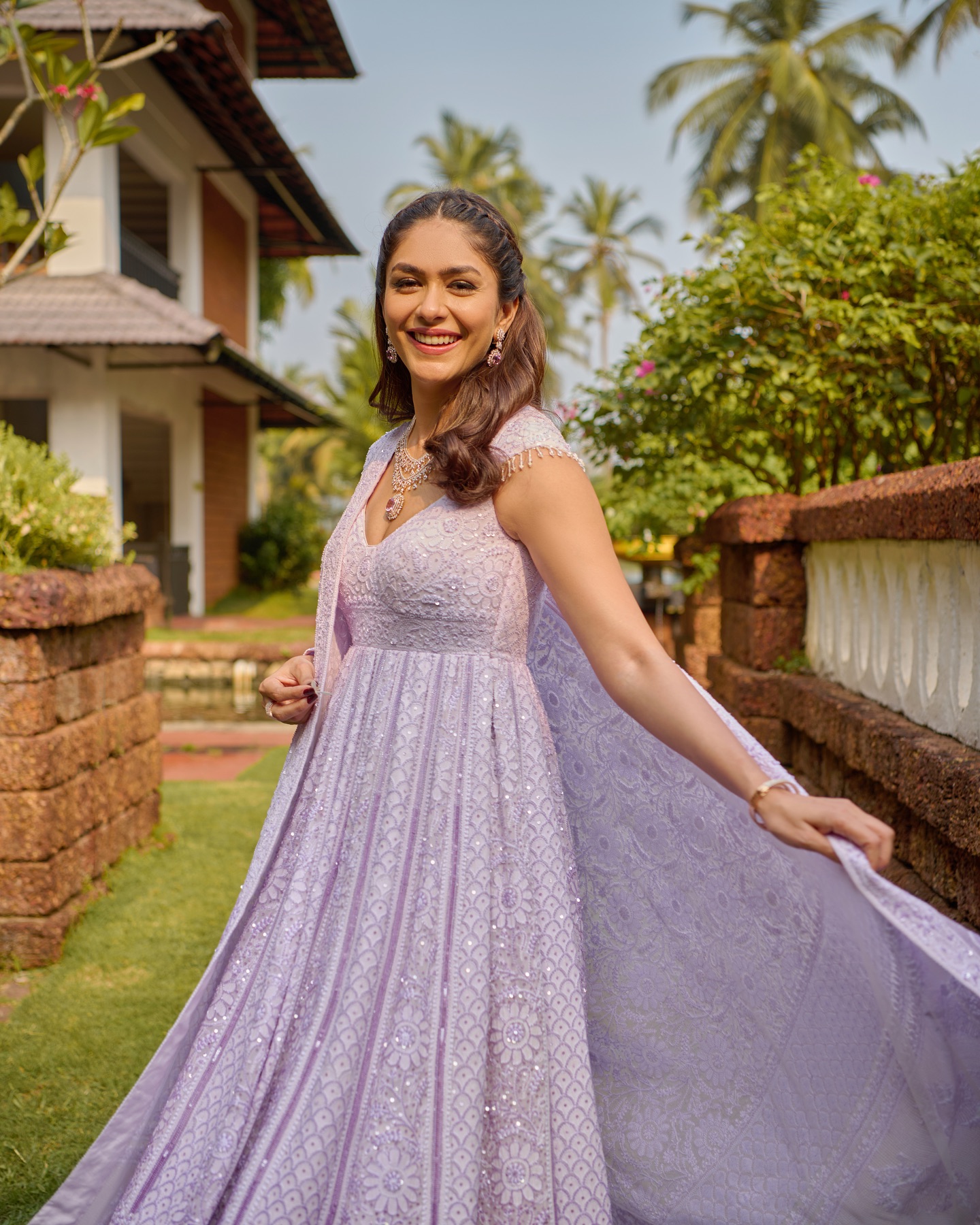 Mrunal Thakur Lavender Look with a Desi Twist is Turning Heads