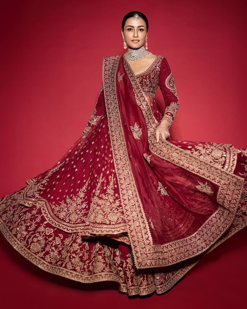Namratha Shirodkar Dazzles in a Mesmerizing Red Lehenga