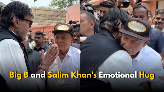 Amitabh Bachchan and Salim Khan’s Heartfelt Hug at Manoj Kumar’s Funeral
