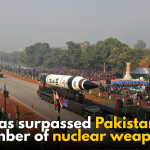 India has surpassed Pakistan in the number of nuclear weapons