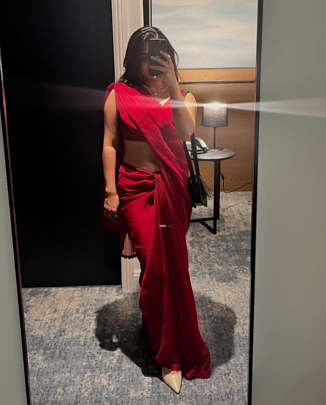 Esther Anil: HOT Red Saree LOOK