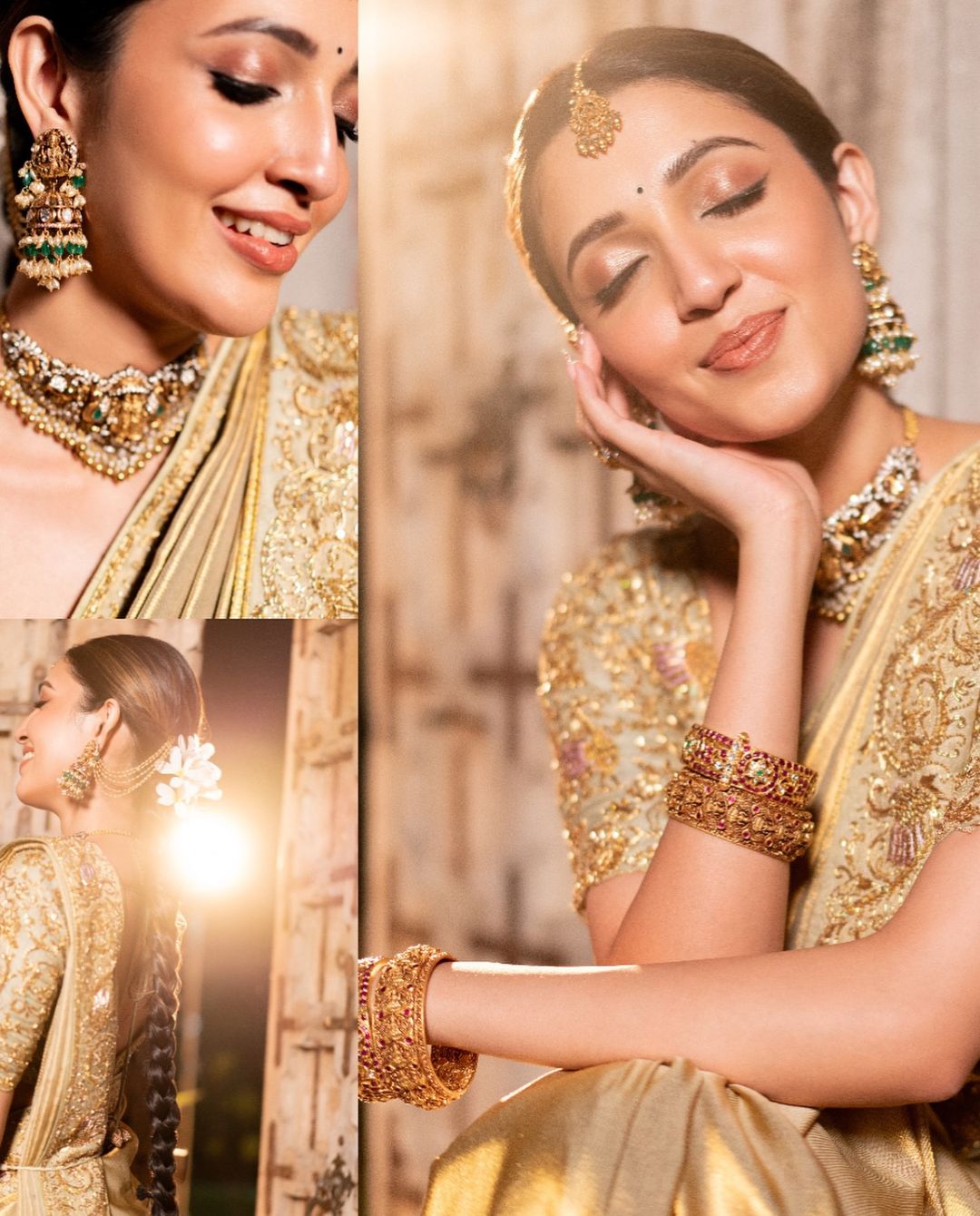 Neha Shetty Glows in Golden Saree
