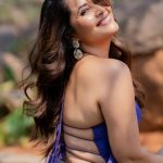 Anasuya’s stunning look in violet saree
