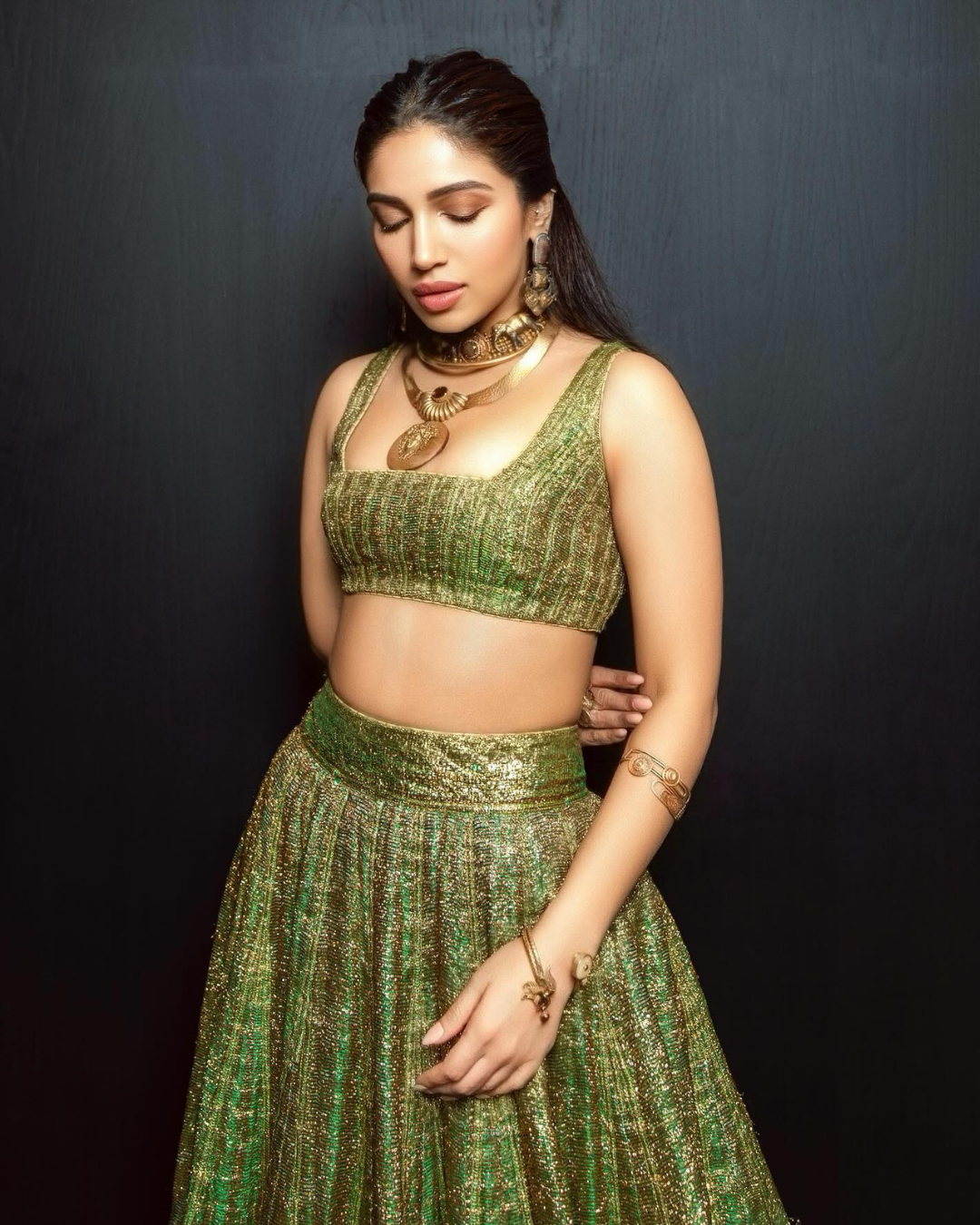 Bhumi Pednekar in Shimmery Green Lehenga: Tinkerbell coded