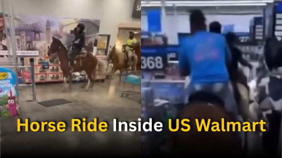 Viral Video: 4 Men Ride Horses Inside US Walmart