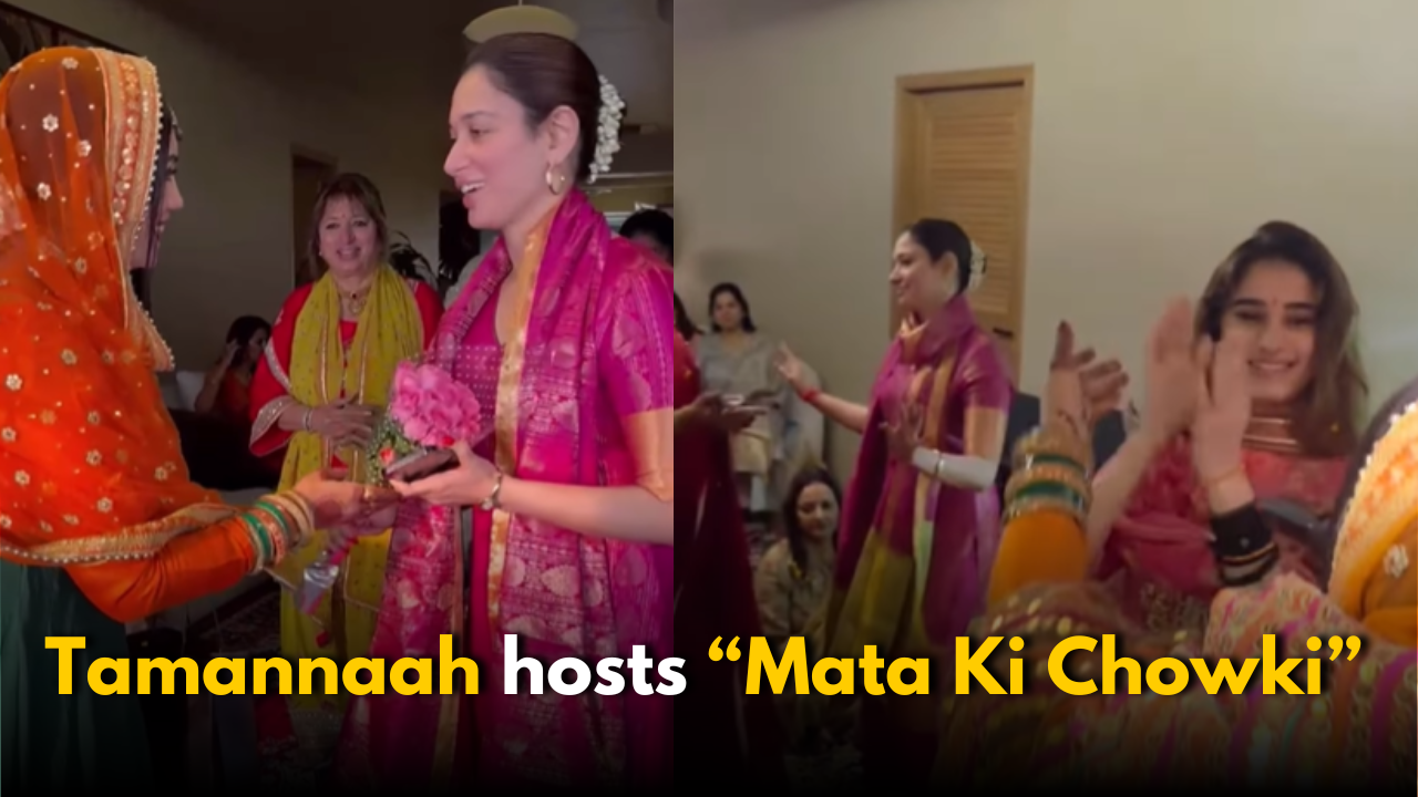 Tamannaah hosts “Mata Ki Chowki” at her Mumbai residence