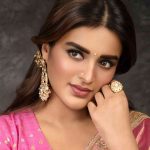 Nidhhi Agerwal in Pink Saree Gearing Up for Hari Hara Veera Mallu