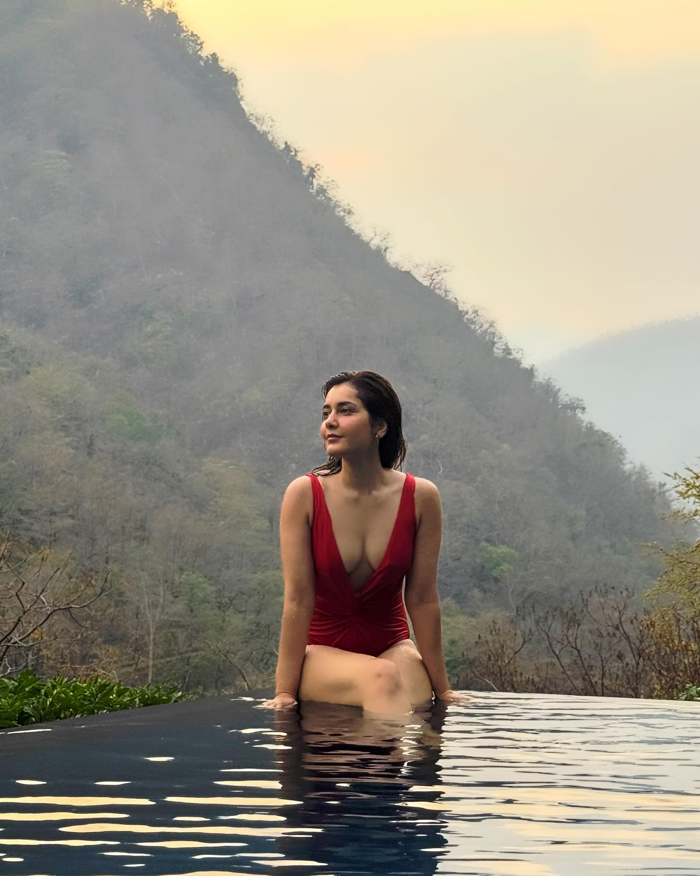 Raashii Khanna's Bold Red Swimwear Look Is Unmissable