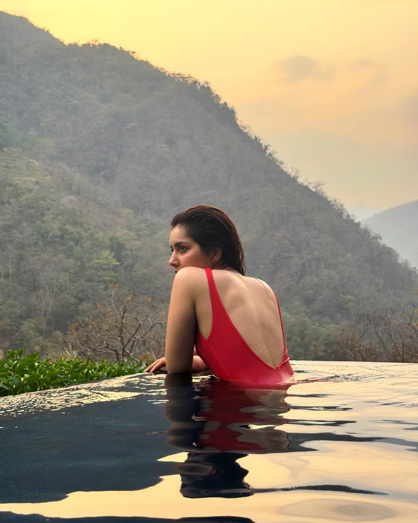 Raashii Khanna's Bold Red Swimwear Look Is Unmissable