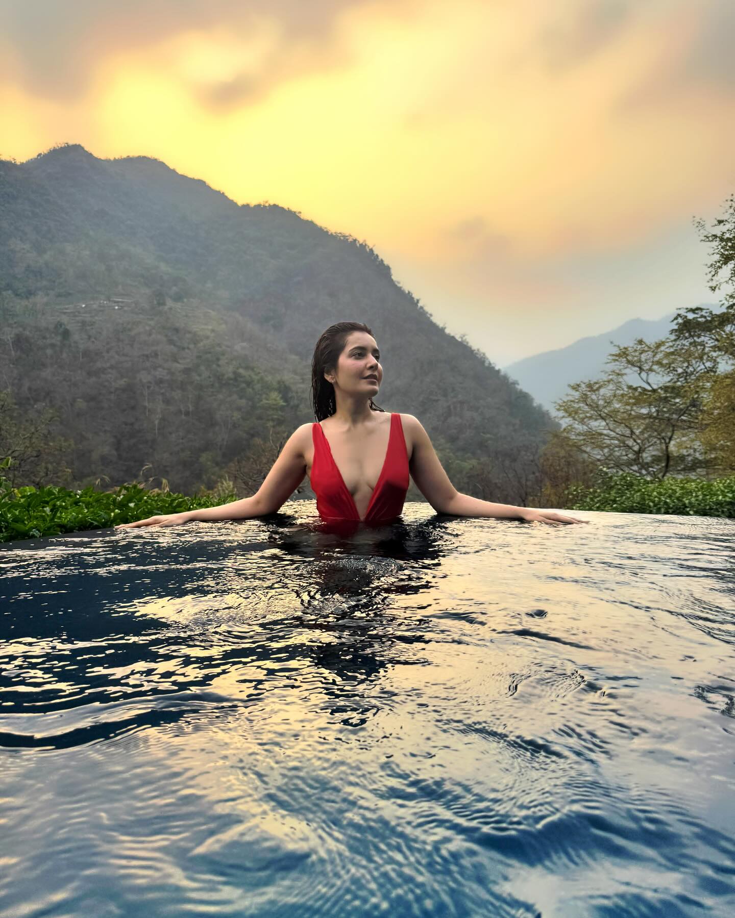 Raashii Khanna's Bold Red Swimwear Look Is Unmissable