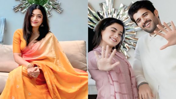 Rashmika in Vijay Devarakonda House Wearing His Mom Gifted Saree?